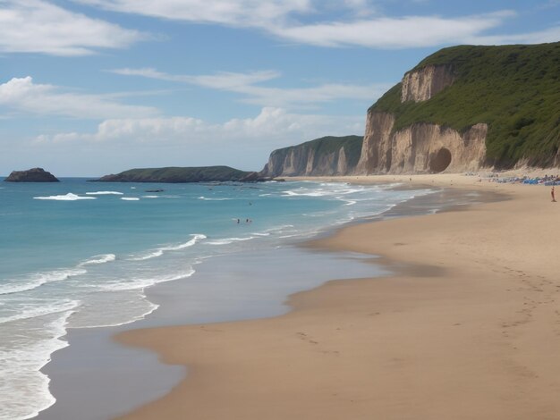 praia linda imagem de close up gerada por IA