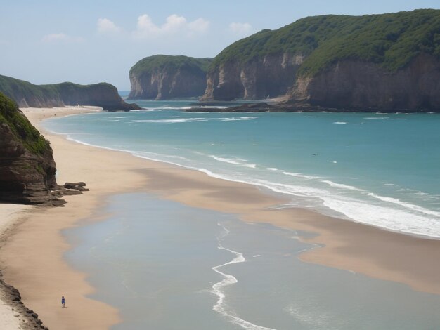 praia linda imagem de close up gerada por IA