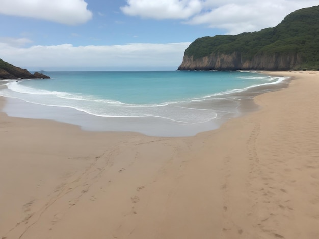 Praia linda imagem de close up gerada por ia