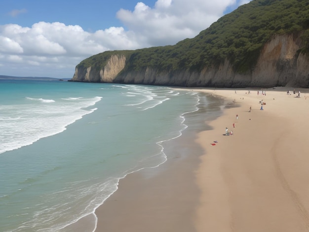 praia linda imagem de close up gerada por IA