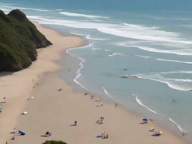 Foto praia linda imagem de close up gerada por ia