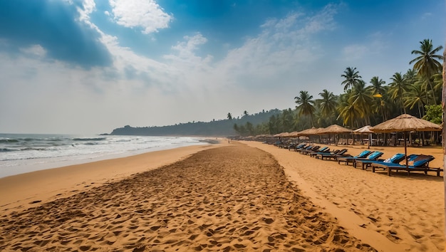 Foto praia magnífica em goa, índia