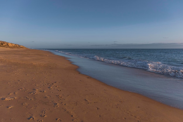 Praia Mazagon na província de Huelva Espanha Uma das mais belas praias de Espanha