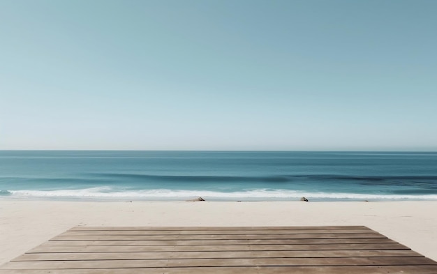 Praia Minimalista Serenidade IA Generativa