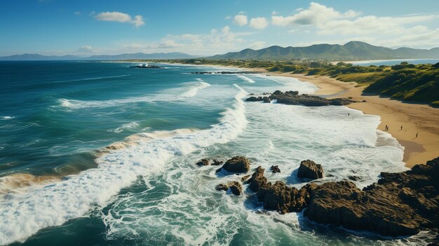 Praia nas montanhas