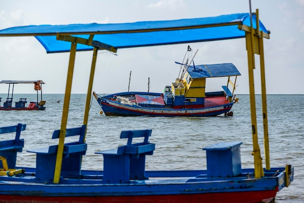 Praia São Miguel dos Milagres Alagoas Brasil Barcos na Praia do Toque