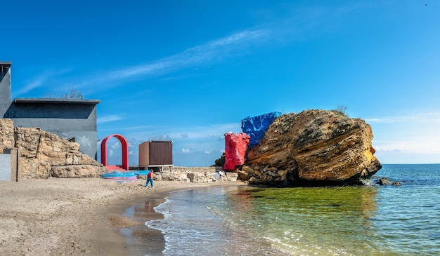 Praia selvagem em Odessa Ucrânia