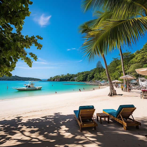 Praia tranquila em Phuket com águas cristalinas turquesa