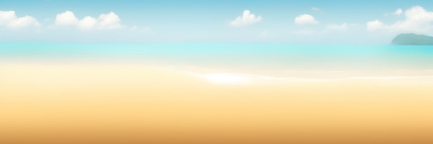 Praia tropical de verão desenhando fundo de verão vista panorâmica