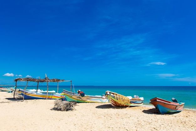 praia tropical no Sri Lanka