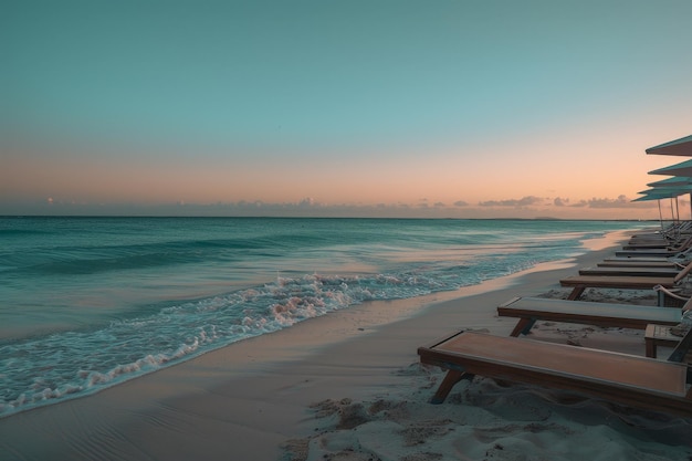 Foto praia vazia ao amanhecer turismo e viagens