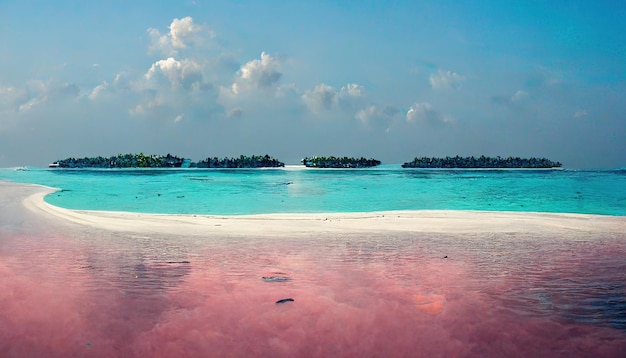 Praias azuis das Maldivas uma praia incrivelmente bonita nas Maldivas