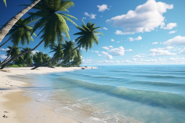Praias com palmeiras ao lado do mar