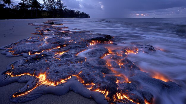 Foto praias de dança de lava serenata de fogo