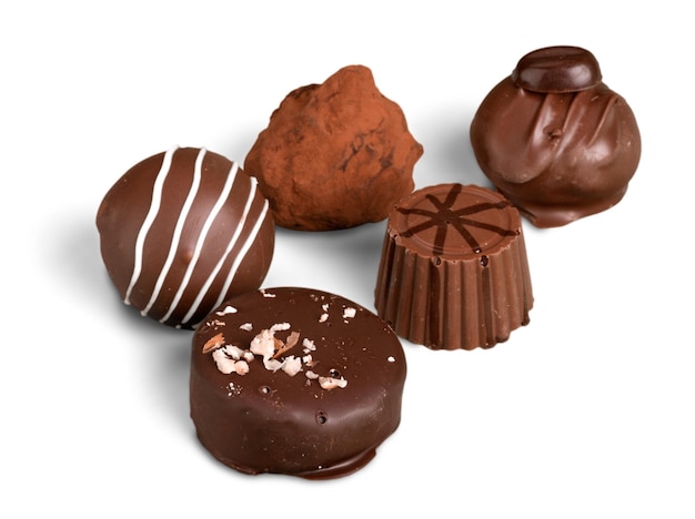 Pralinen isoliert Snack Milchschokolade Bonbon Konfekt