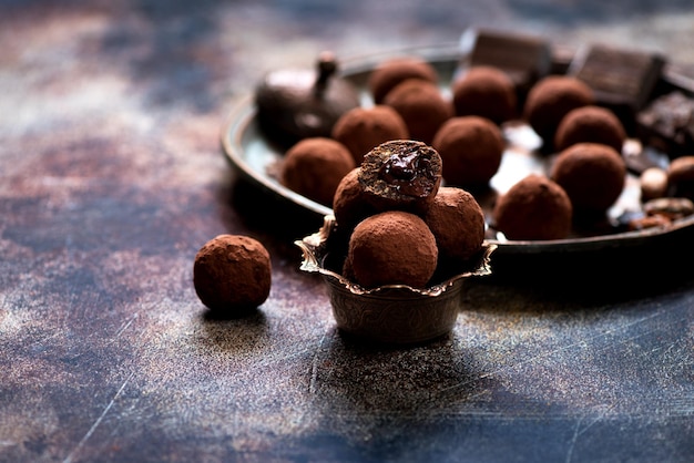 Pralinen Kakaobohnen und SchokoladexA