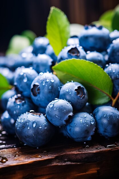 Foto pralle blaubeeren im herbstlichen agrarmarkt