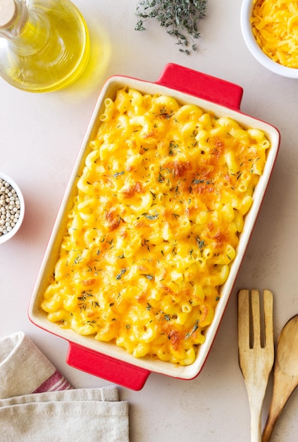 Prato americano macarrão com queijo cozinha nacional comida vegetariana