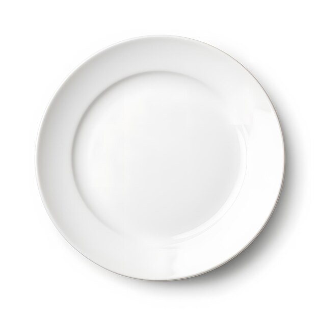 Prato branco de jantar minimalista com garfo e faca Perfeito para blogs de comida e