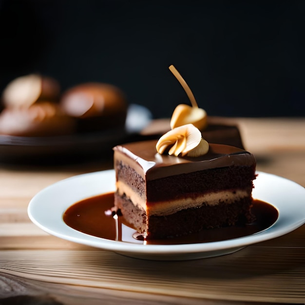 prato de bolo de chocolate com morangos