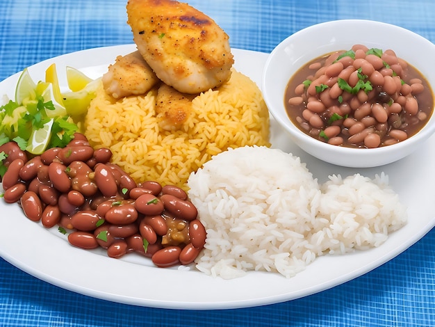 Prato de comida brasileira almoço prato executivo feito festa recém cozida de pratos brasileiros