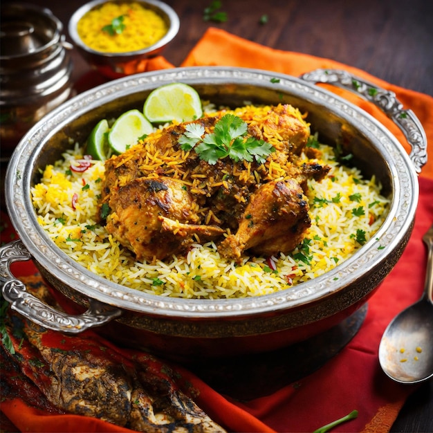 Prato de frango biryani de Hyderabad