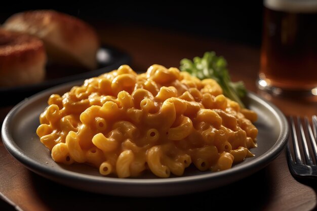 Prato de Macarrão com queijo IA generativa