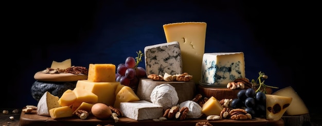 prato de queijo com diferentes tipos de arte artesanal