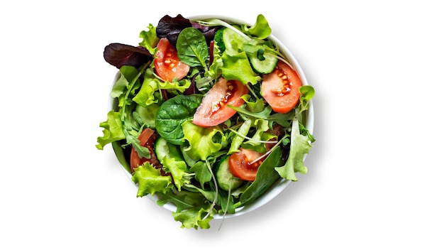 Prato de salada e vegetais frescos png imagem de fundo vegetais em tigela com fundo branco