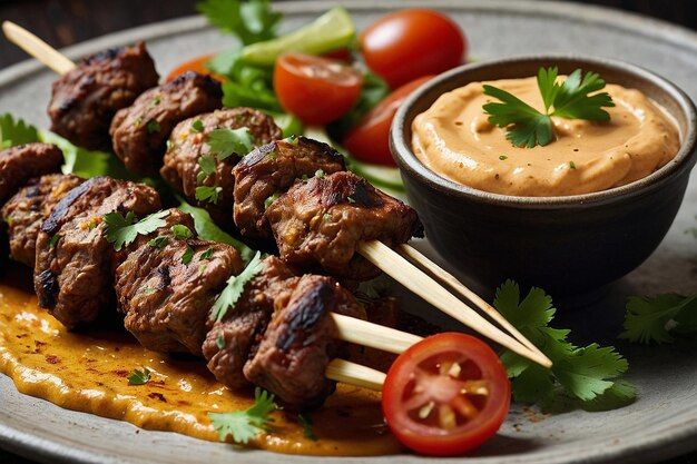 Foto prato de seekh kebabs com chipotle aioli