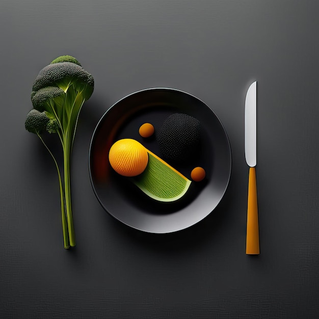 Foto prato minimalista de comida vegana