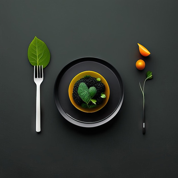 Prato minimalista de comida vegana