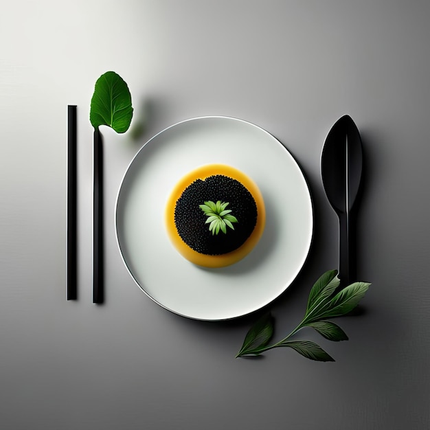 Prato minimalista de comida vegana