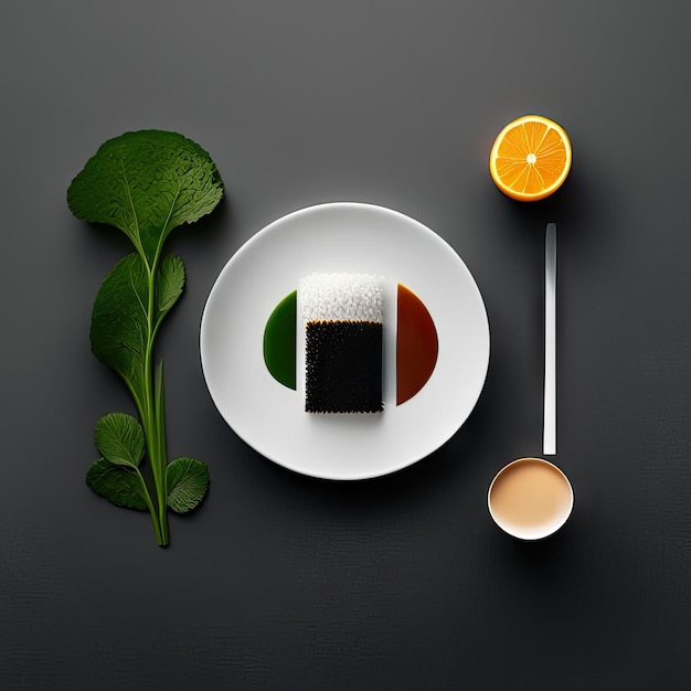 Prato minimalista de comida vegana