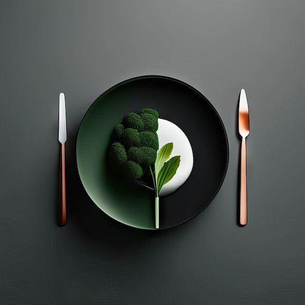 Prato minimalista de comida vegana