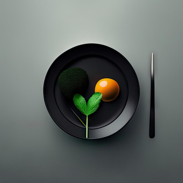 Foto prato minimalista de comida vegana