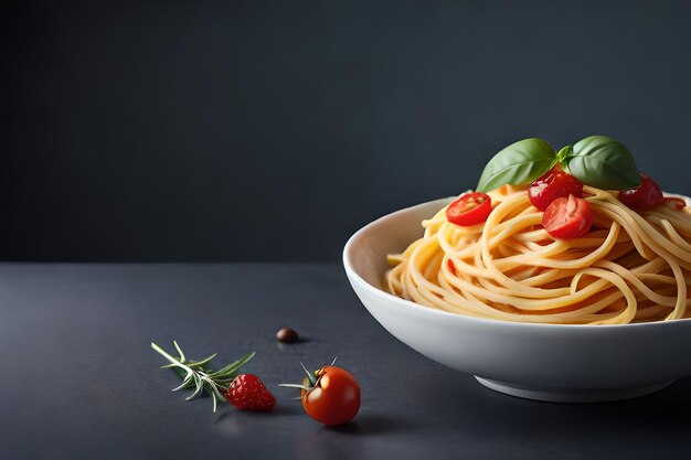 Prato nacional italiano com pasta de espaguete italiana com salsicha balanesa