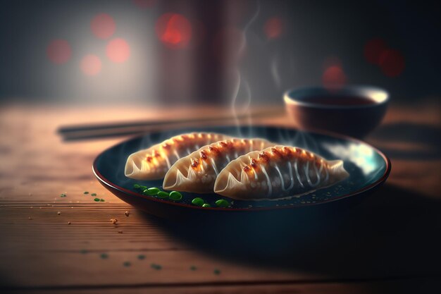 Prato popular da culinária japonesa tradicional Gyoza