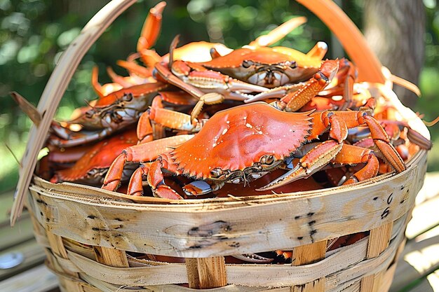 Pratos de caranguejo Banquete de frutos do mar Banquete com deliciosos caranguejos