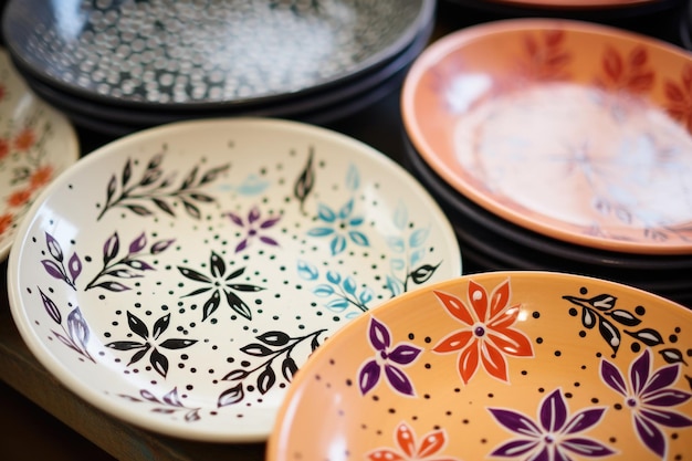 Foto pratos de cerâmica personalizados com motivos pintados