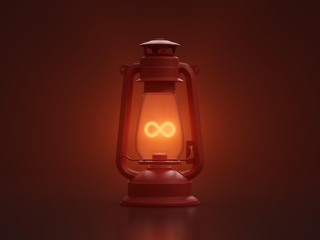 Precio de la computadora de Internet Linterna Oscura Iluminar Criptomoneda volumétrica Ilustración 3D Render