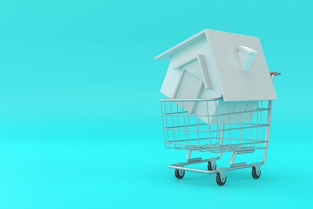 Precio de la vivienda Tasa de interés Diseño de banner Representación 3D