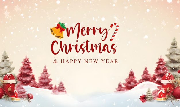 Preciosa plantilla de cartón de Navidad y Feliz Año Nuevo