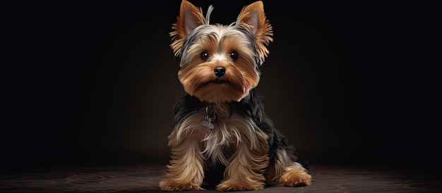 Precioso Yorkshire terrier sentado