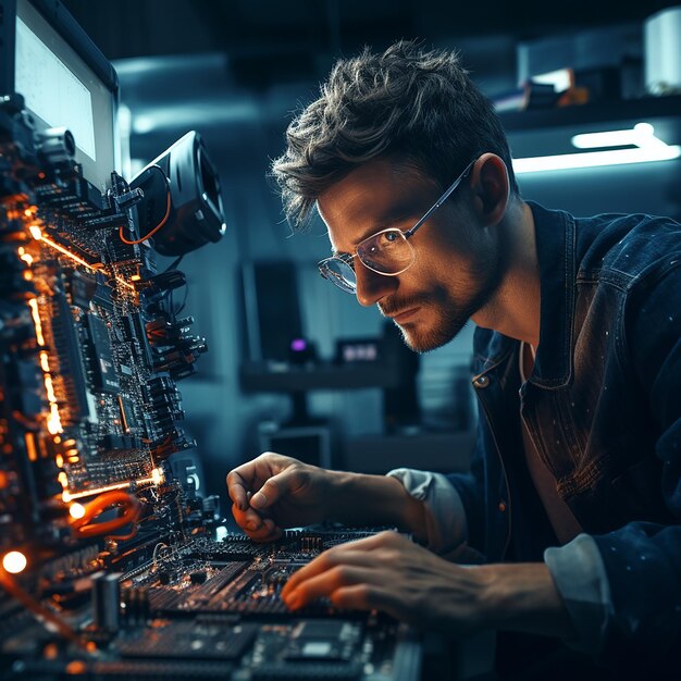 Foto precisão de trabalho do circuito