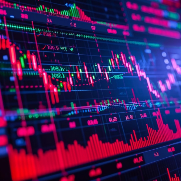 Precisión comercial Gráfico del mercado de valores digital y gráfico de velas para análisis para redes sociales Pos