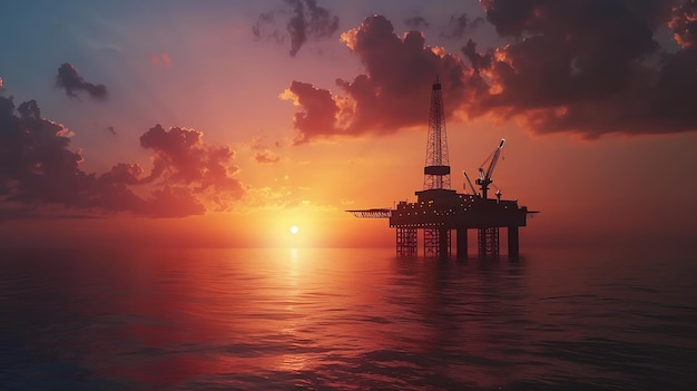 Precisión en el enfoque Fotografía de alta definición de pozos de petróleo en alta mar Detalles