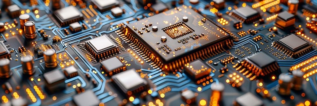 Precisión microscópica Los intrincados patrones de una placa de circuitos resaltan la ingeniería detrás de la tecnología informática