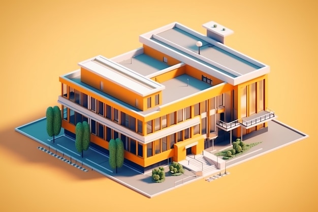 prédio da escola 3D