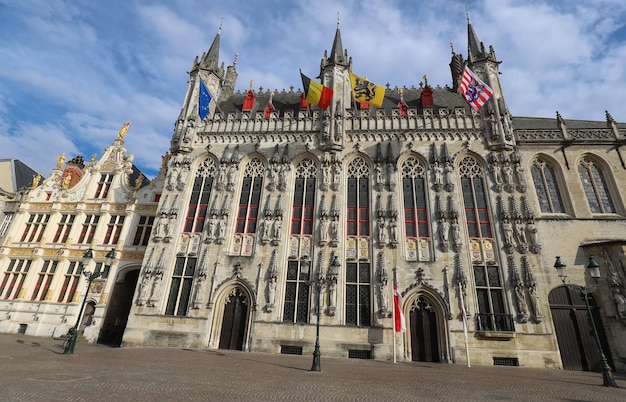 Prefeitura de Bruges na Burg Square Bruges Região Flamenga Bélgica